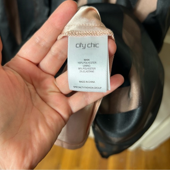 City Chic black pretty pleat cocktail dress womens M/ 18W sleeveless formal LBD - Picture 11 of 11